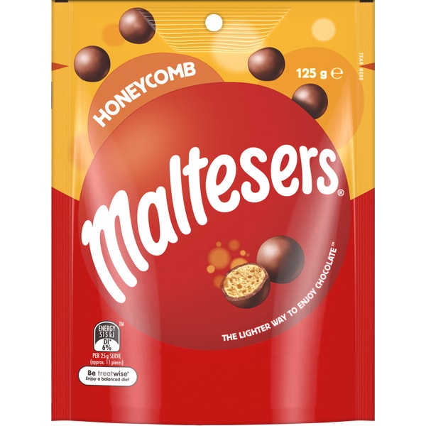 Maltesers Honeycomb Flavoured Milk Chocolate Medium Share Bag 125g