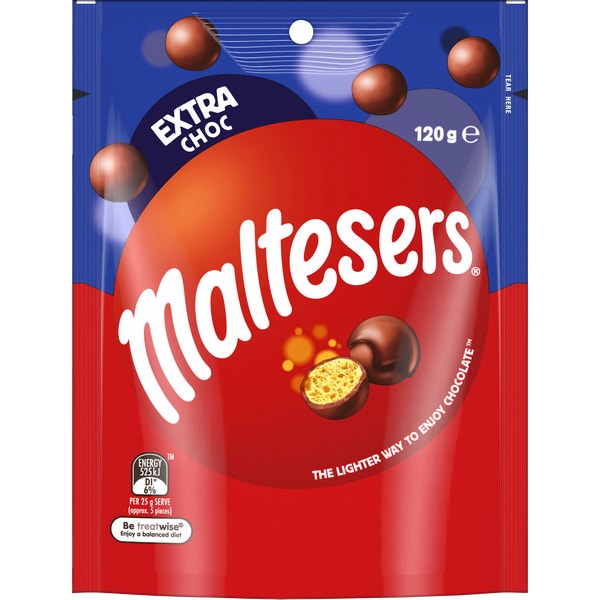 Maltesers Extra Choc Snack & Share Bag 120g